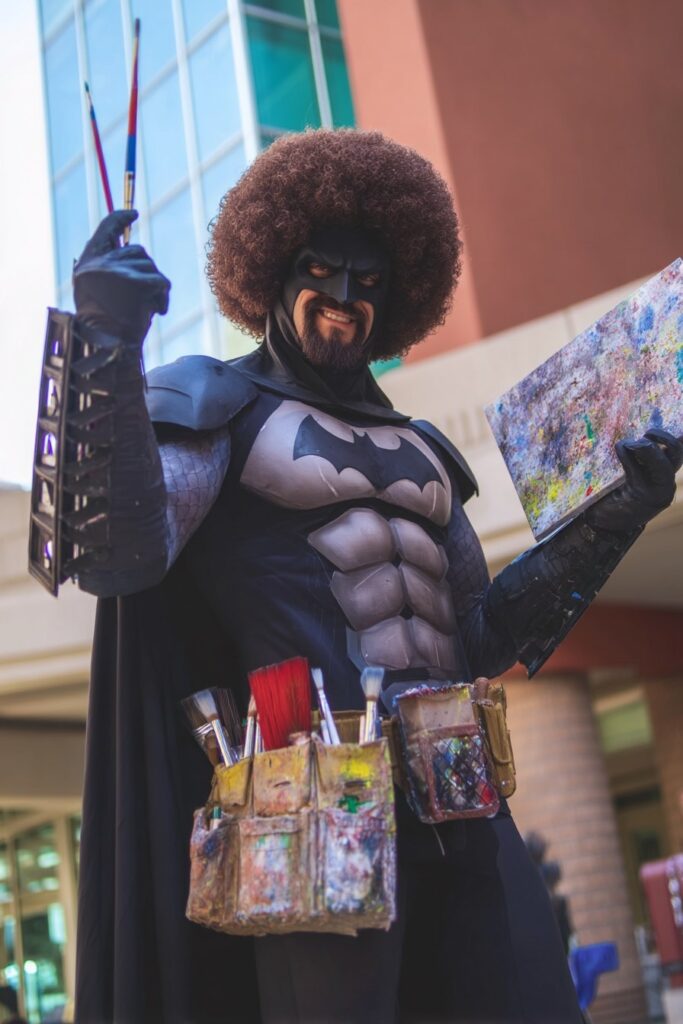 batman x bob ross cosplay mashup