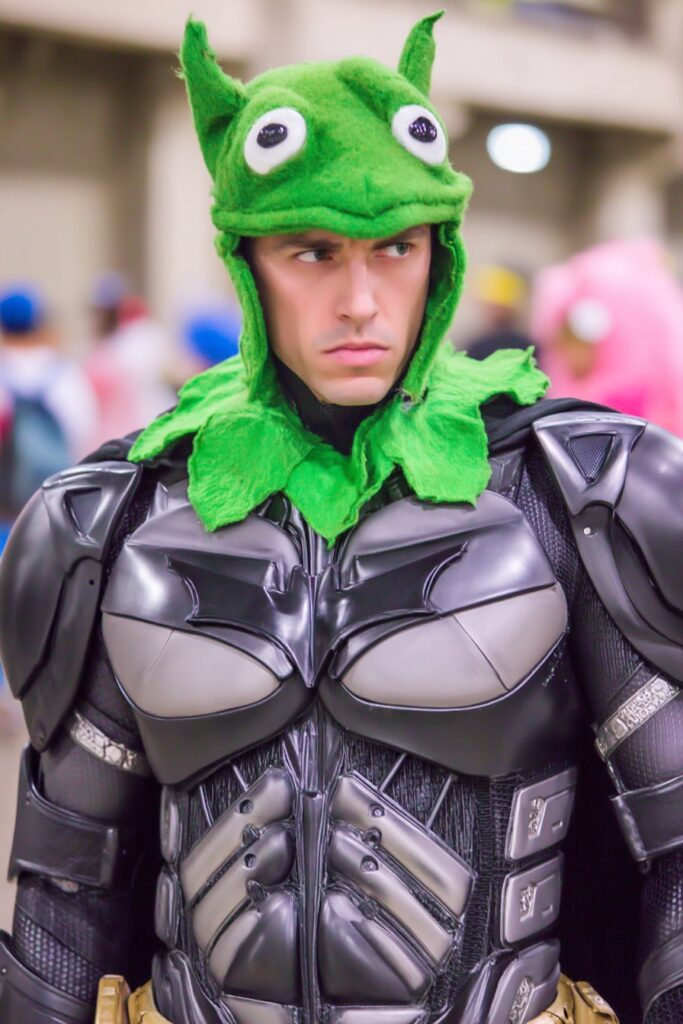 batman x kermit cosplay mashup