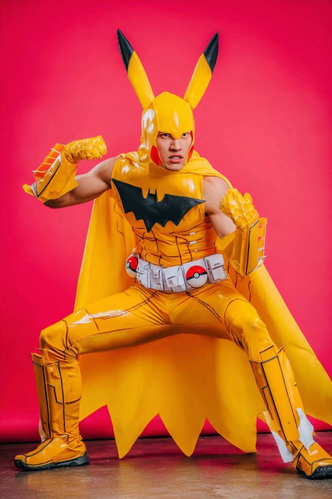 batman + pikachu mashup cosplay