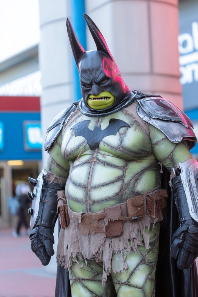 batman x shrek cosplay mashup