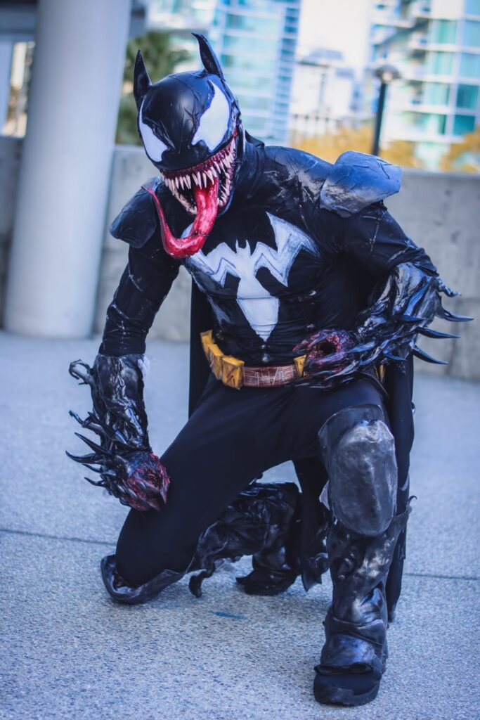 batman x venom cosplay mashup
